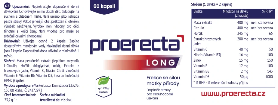 Proerecta Long | 60 ks (1 bal.)